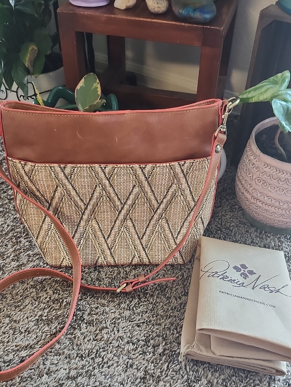 Patricia Nash Tan Woven Crossbody Bag